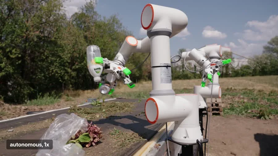 GRIP autonomous robot removing contamination from a composting line